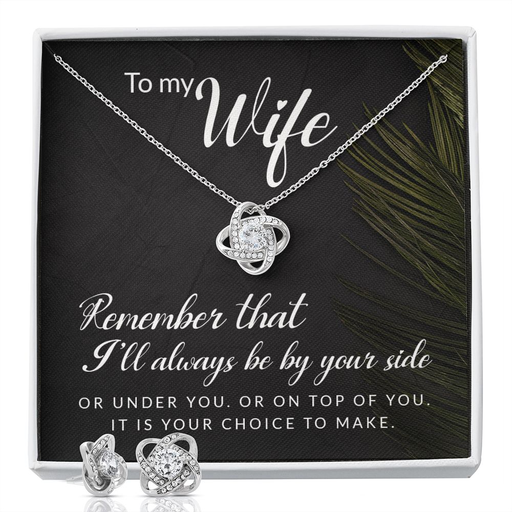 Love Knot Earring & Necklace Set. Wife Gift, Mother's Day Gift, Wife Necklace,  Mother's Day Gift From Soulmate, Mother’s Day Gift From Spouse, Wife Birthday Gift, Soulmate Birthday Gift, Just Because Gift to Wife, Birthday Gift, Anniversary Gift