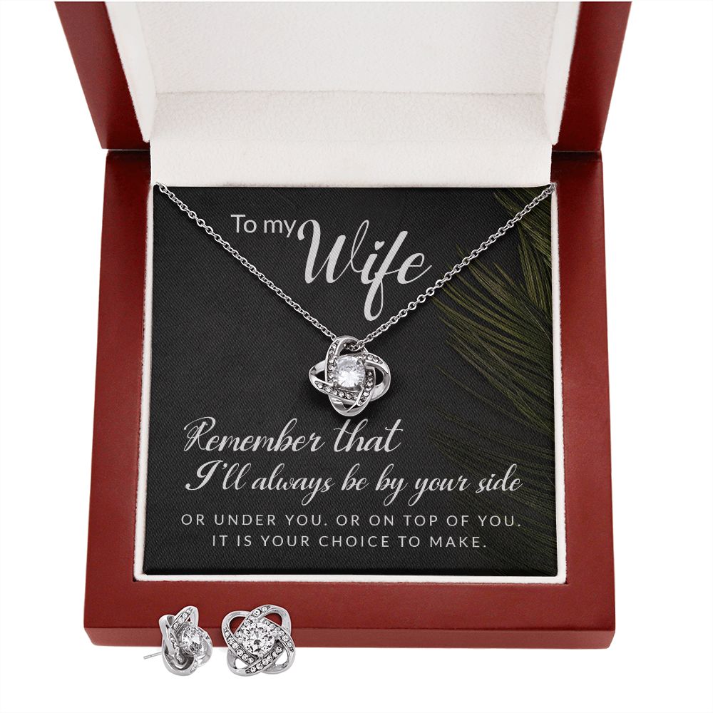 Love Knot Earring & Necklace Set. Wife Gift, Mother's Day Gift, Wife Necklace,  Mother's Day Gift From Soulmate, Mother’s Day Gift From Spouse, Wife Birthday Gift, Soulmate Birthday Gift, Just Because Gift to Wife, Birthday Gift, Anniversary Gift