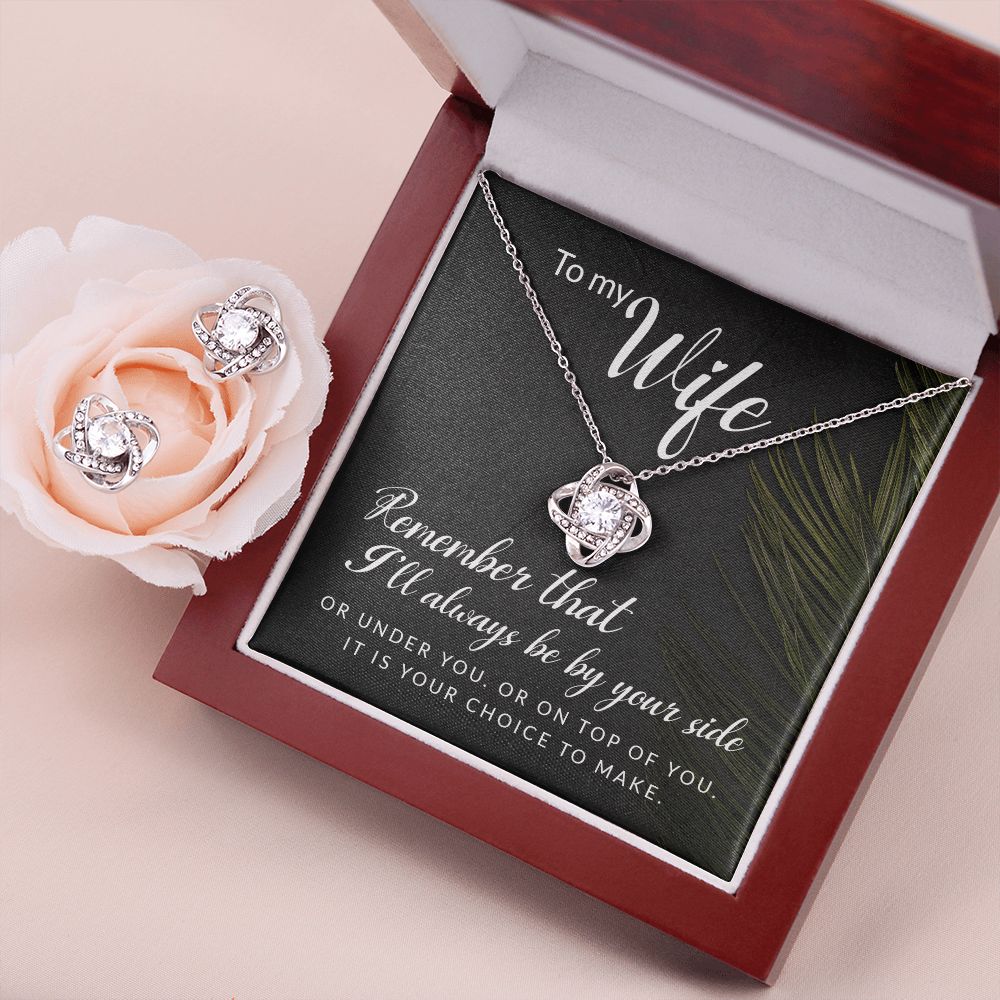 Love Knot Earring & Necklace Set. Wife Gift, Mother's Day Gift, Wife Necklace,  Mother's Day Gift From Soulmate, Mother’s Day Gift From Spouse, Wife Birthday Gift, Soulmate Birthday Gift, Just Because Gift to Wife, Birthday Gift, Anniversary Gift