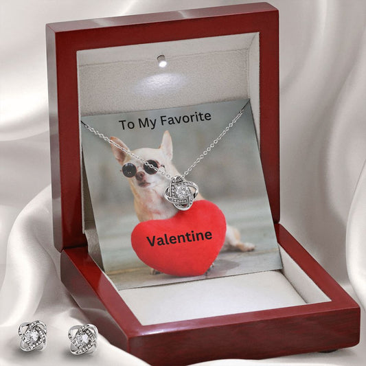 Love Knot Necklace and Earring Set. To My Favorite Valentine