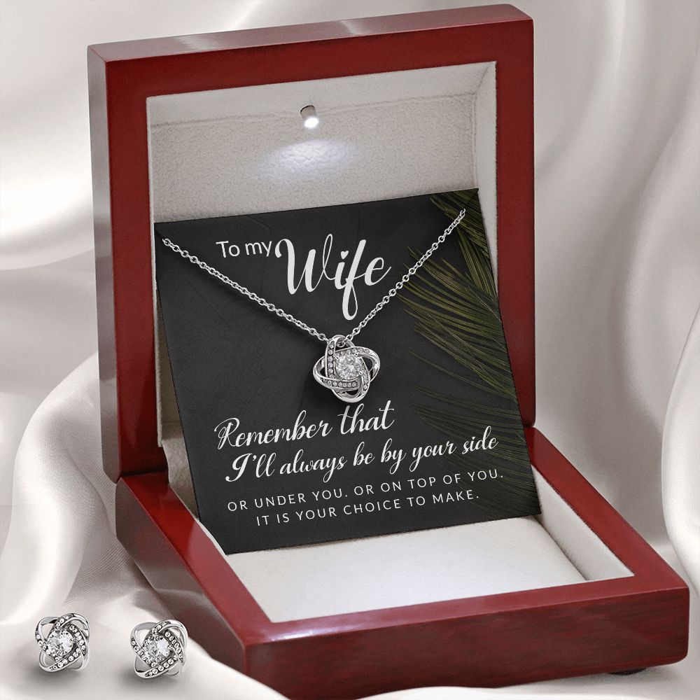 Love Knot Earring & Necklace Set. Wife Gift, Mother's Day Gift, Wife Necklace,  Mother's Day Gift From Soulmate, Mother’s Day Gift From Spouse, Wife Birthday Gift, Soulmate Birthday Gift, Just Because Gift to Wife, Birthday Gift, Anniversary Gift