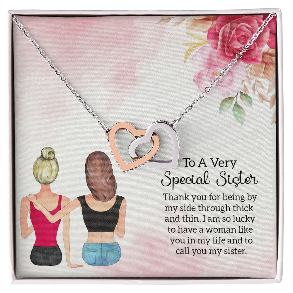 Interlocking Hearts Necklace.  Necklace for Sister, Valentine's Day, Special Occasion or Just Because