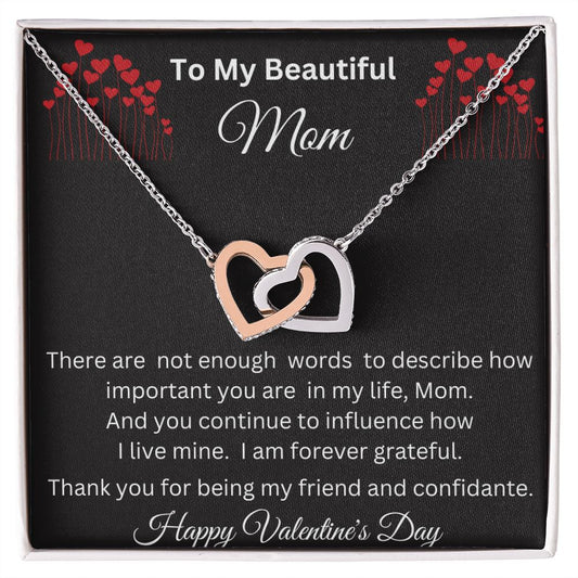 Beautiful Interlocking Hearts necklace.  Necklace for mom, Valentine's Day, Special Occasion or Just Because