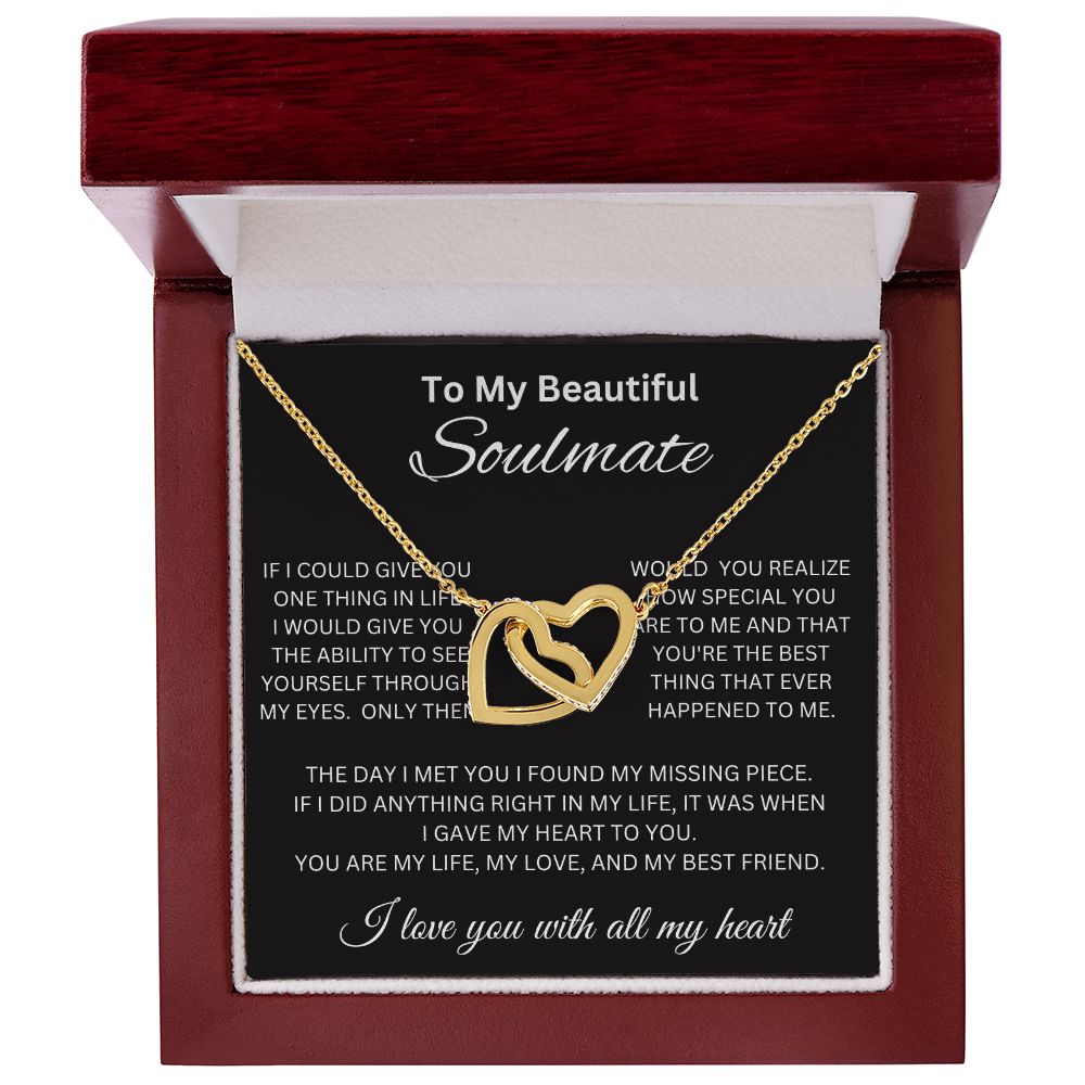 Beautiful Interlocking Hearts Necklace for Soulmate, for Girlfriend, Valentine's Day, Special Occasion or Just Because