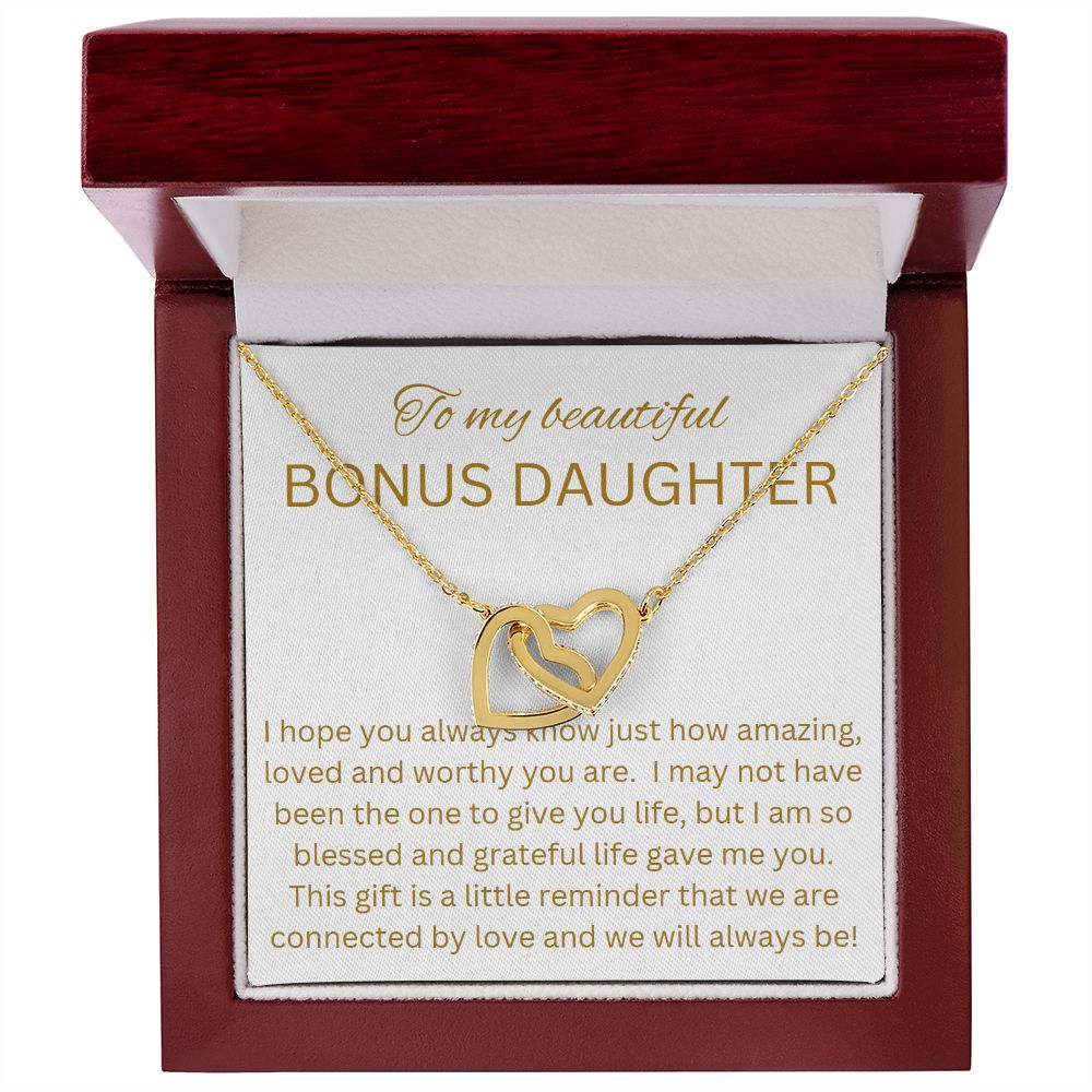 Interlocking Hearts to Bonus Daughter, Daughter-in-Law, Grandaughter, Birthday gift, just because, xmas gift
