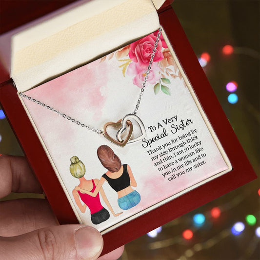 Interlocking Hearts Necklace.  Necklace for Sister, Valentine's Day, Special Occasion or Just Because