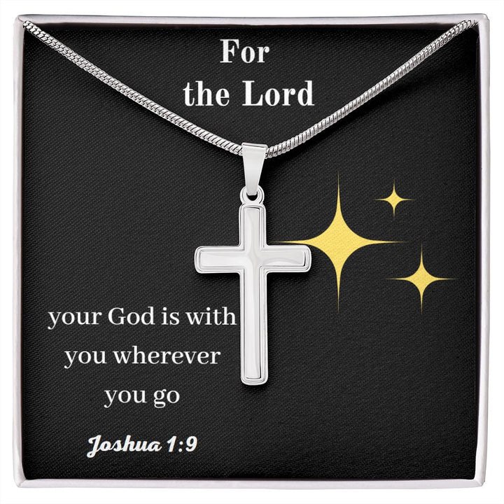 Stainless Steel Cross Necklace, For the Lord Your God is with you, Cross Pendant, Holy Confirmation, Gift from Godparent, Gift from Parents, Confirmation Necklace, Baptism Gift, First Communion, Faith, Christening, Confirmation, Cross Necklace