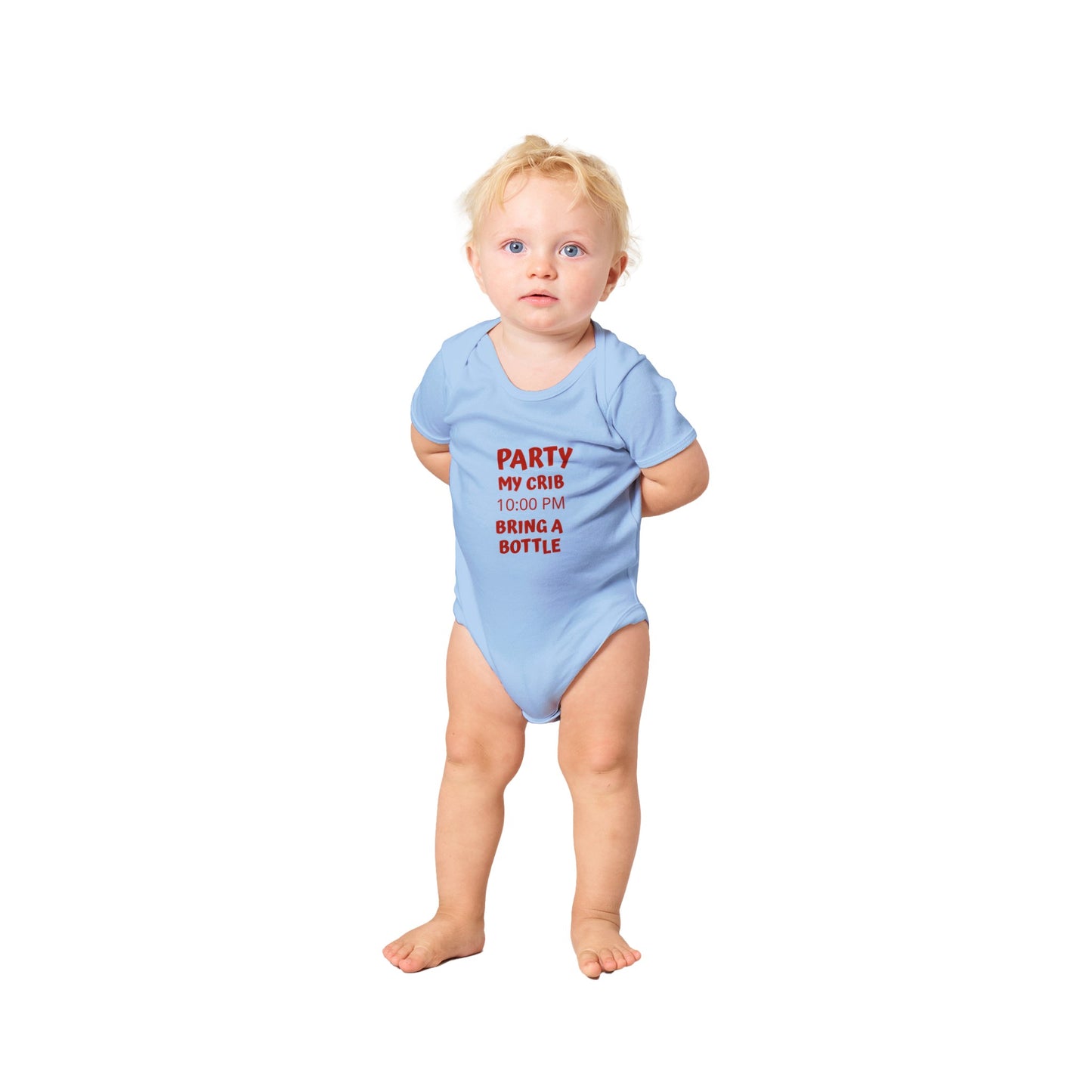 Party My Crib Classic Baby Short Sleeve Bodysuit