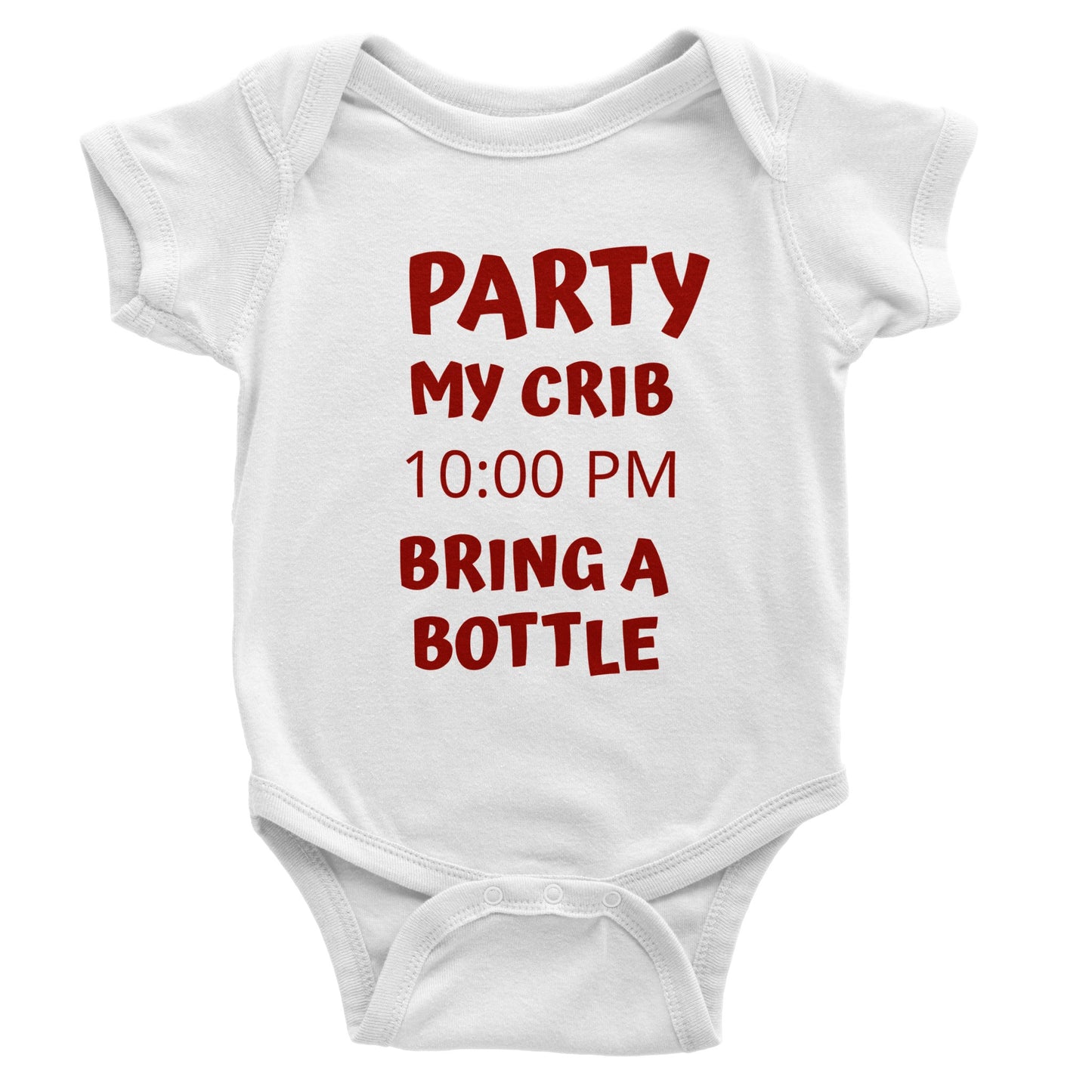 Party My Crib Classic Baby Short Sleeve Bodysuit