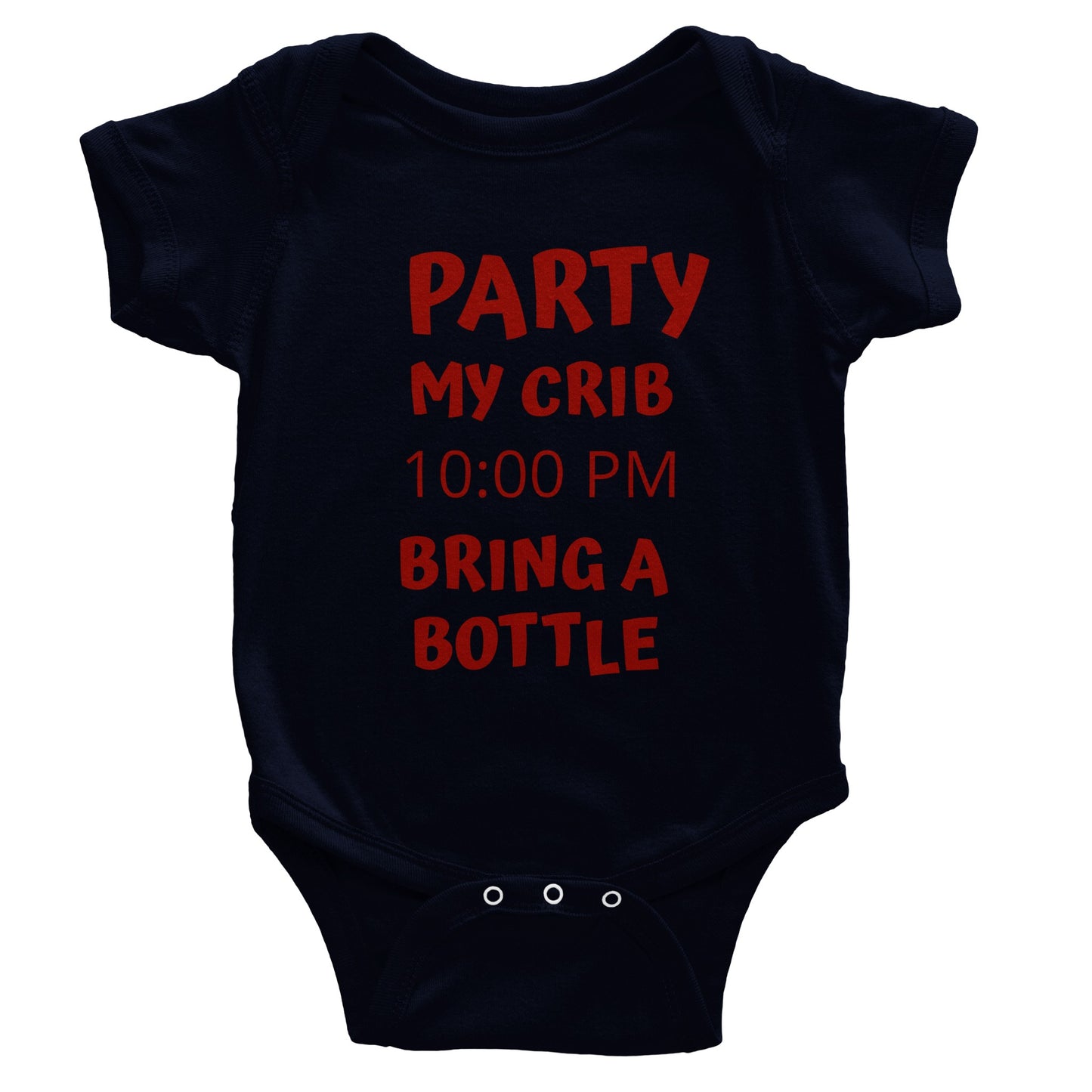 Party My Crib Classic Baby Short Sleeve Bodysuit