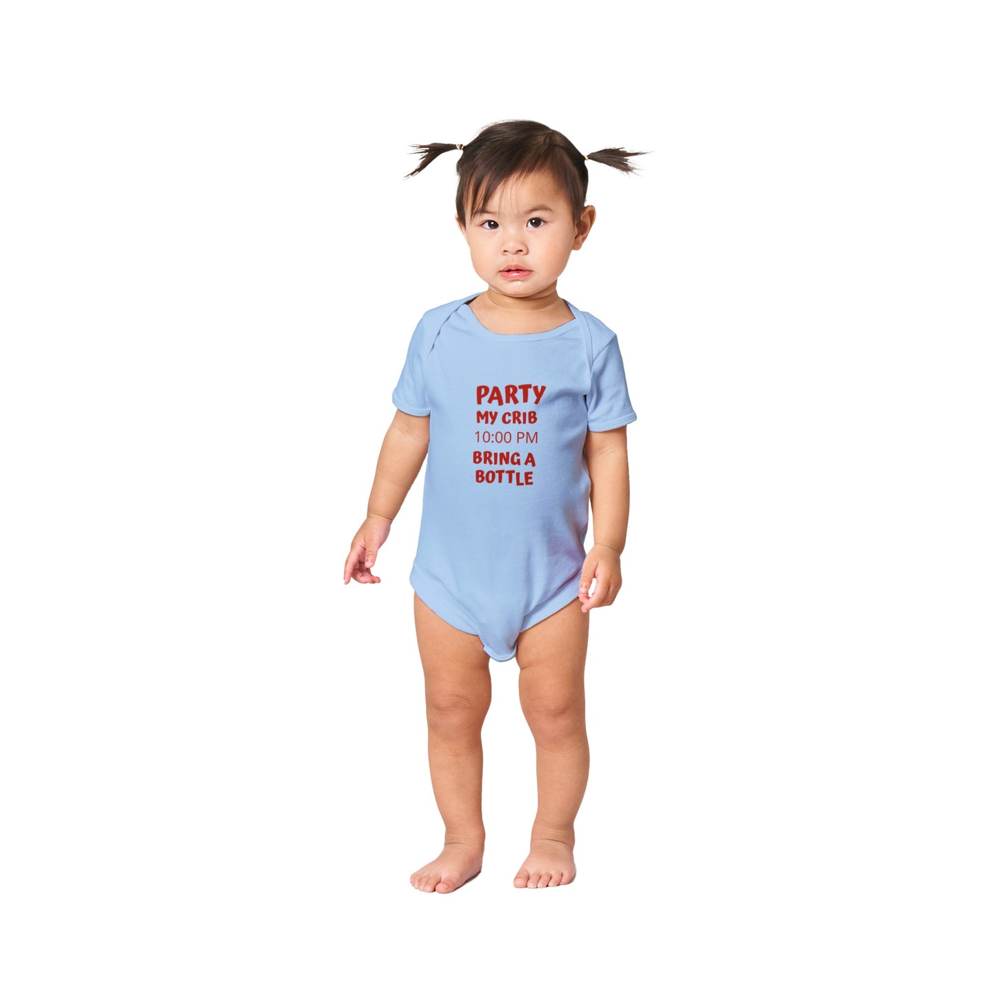 Party My Crib Classic Baby Short Sleeve Bodysuit