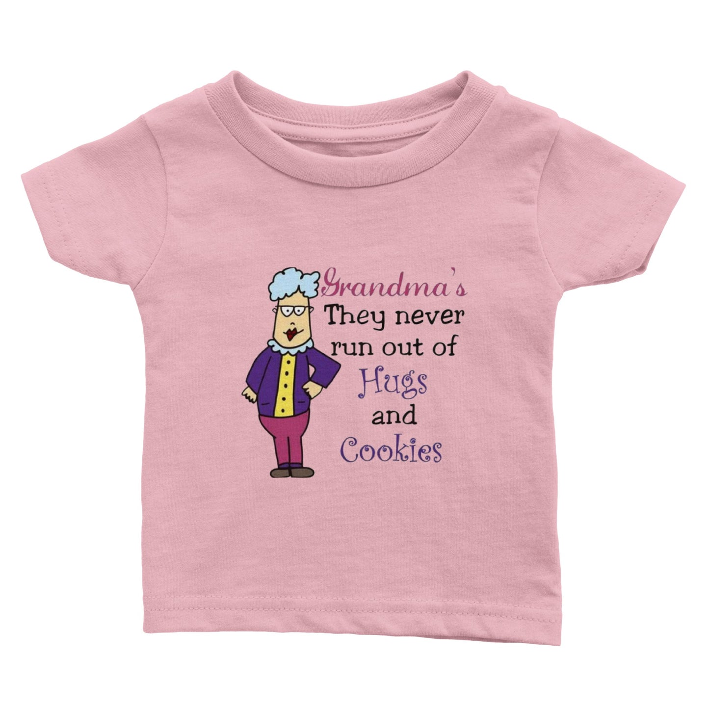 Grandma's They Never Run Out of Hugs. Classic Baby Crewneck T-shirt