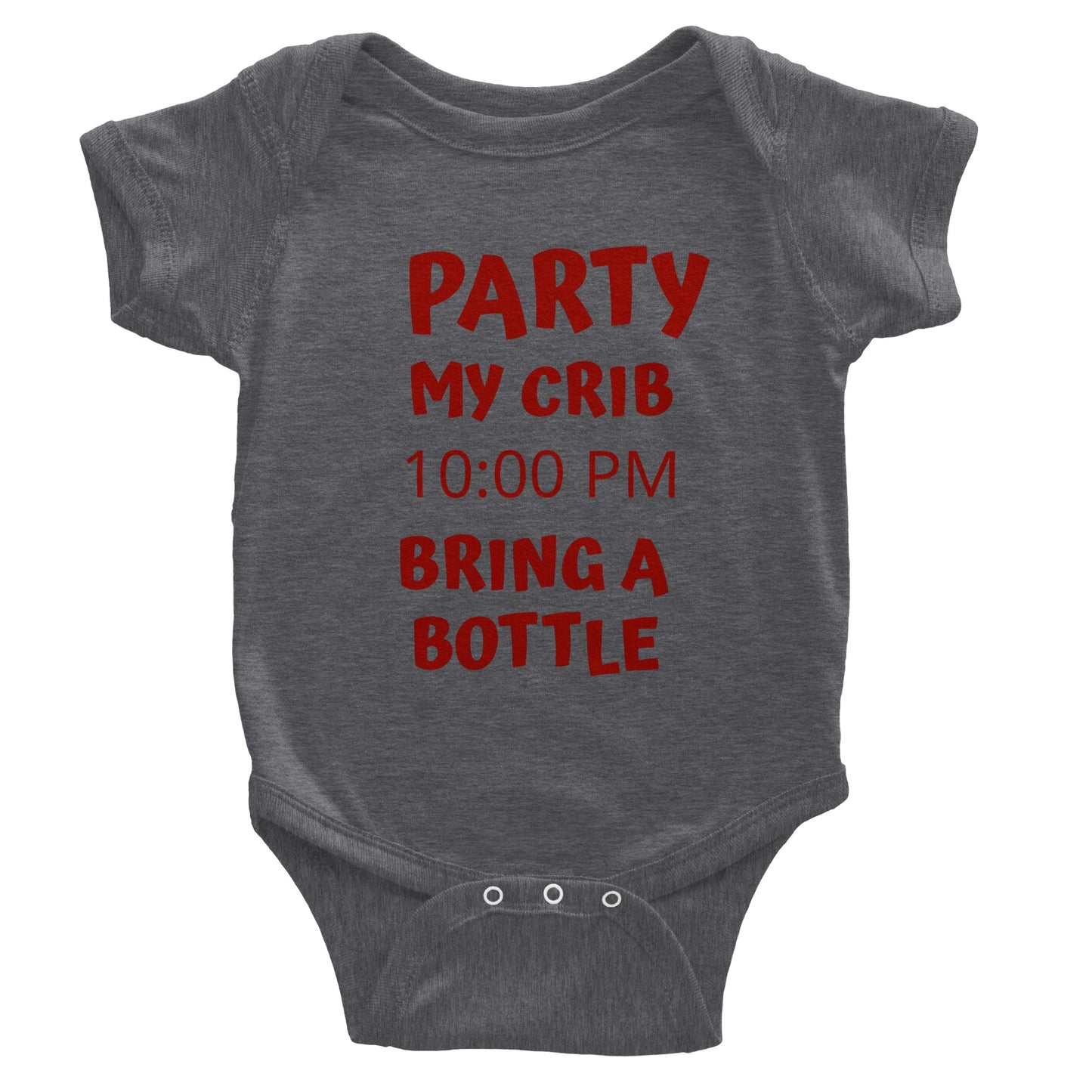 Party My Crib Classic Baby Short Sleeve Bodysuit