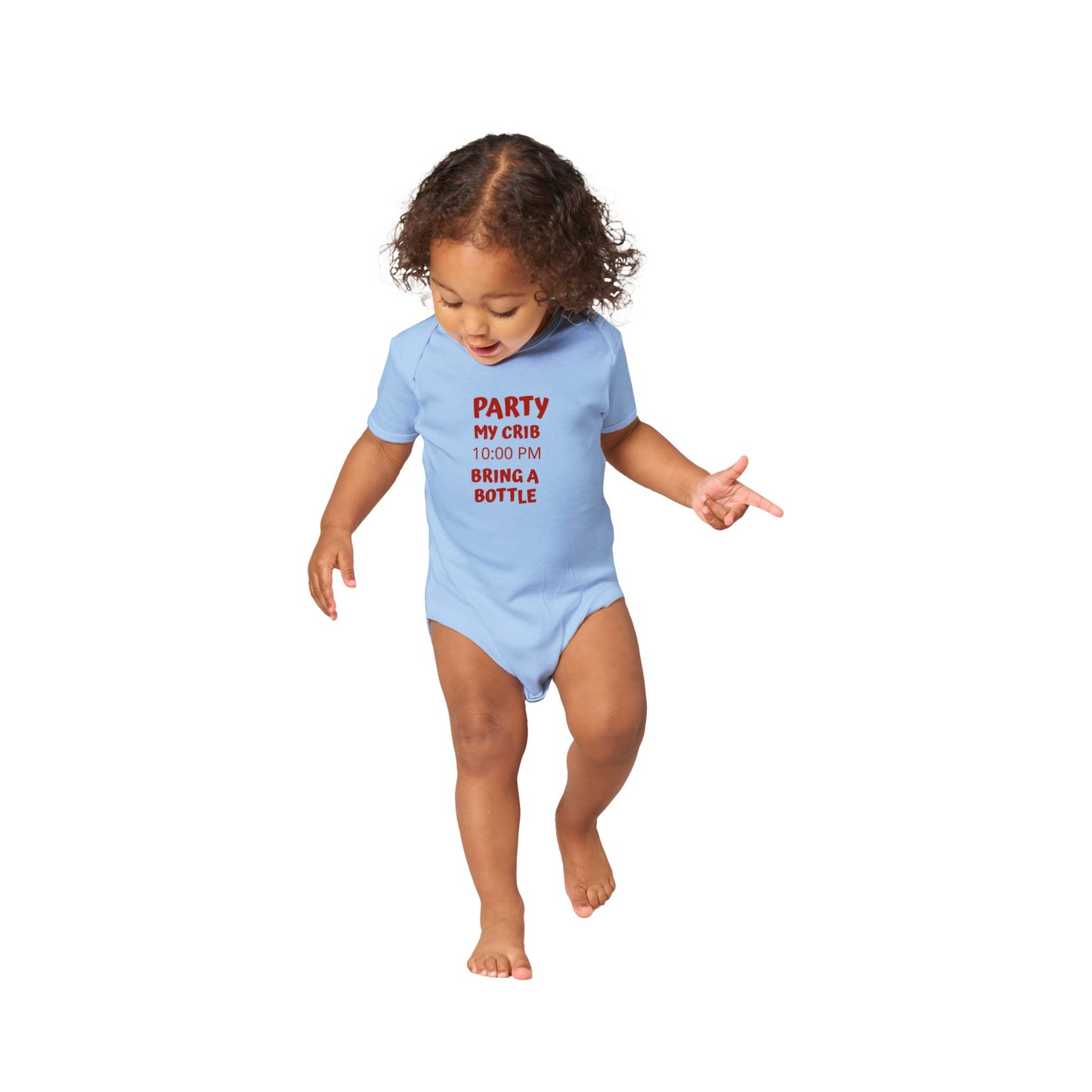 Party My Crib Classic Baby Short Sleeve Bodysuit