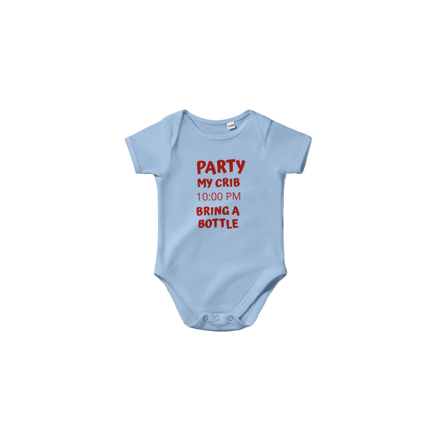 Party My Crib Classic Baby Short Sleeve Bodysuit