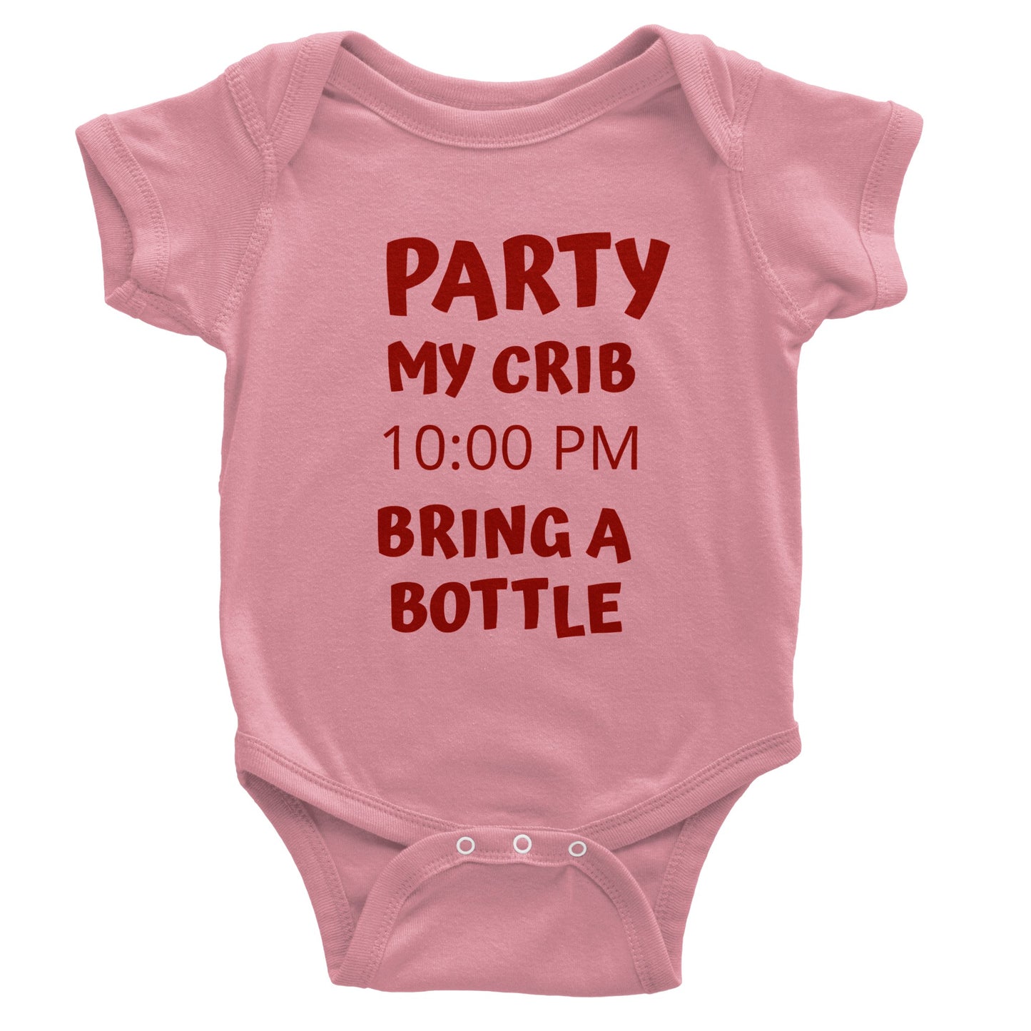 Party My Crib Classic Baby Short Sleeve Bodysuit