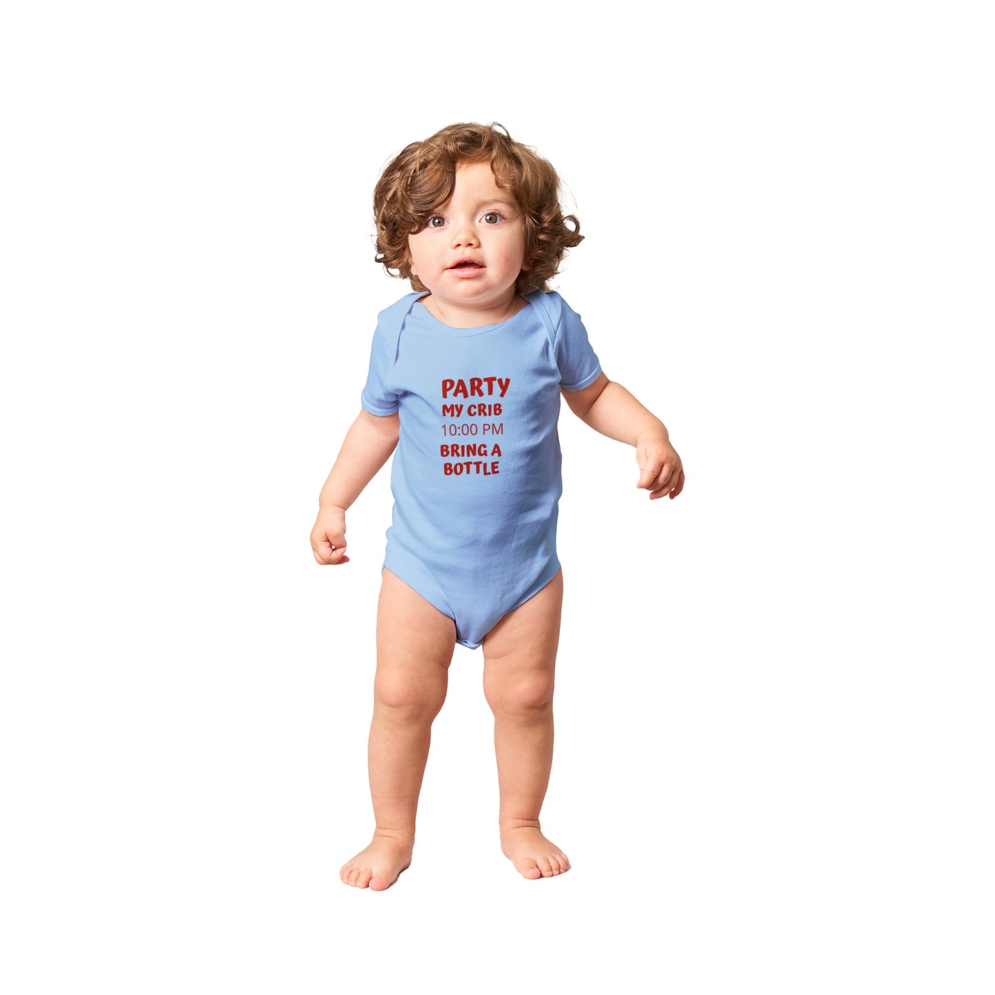 Party My Crib Classic Baby Short Sleeve Bodysuit